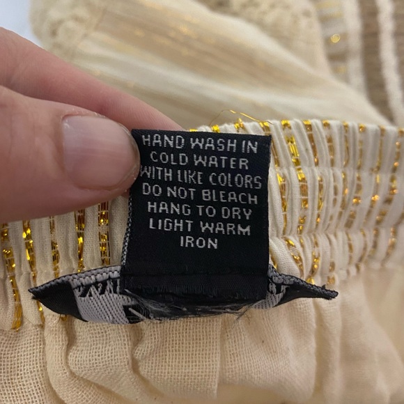 Boho Eyelet Maxi Skirt Size XL Cotton Boho Cream - Picture 7 of 7